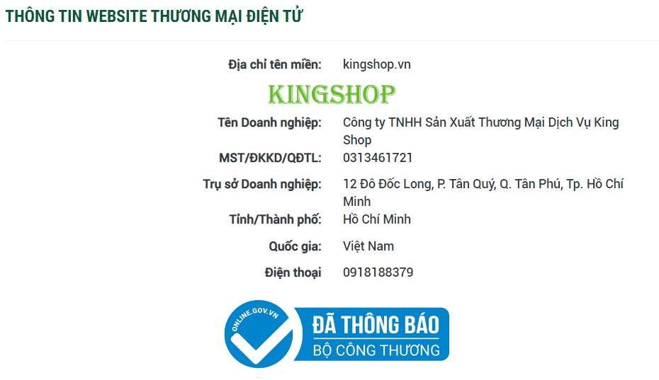 Bộ Công Thương đã xét duyệt thành công